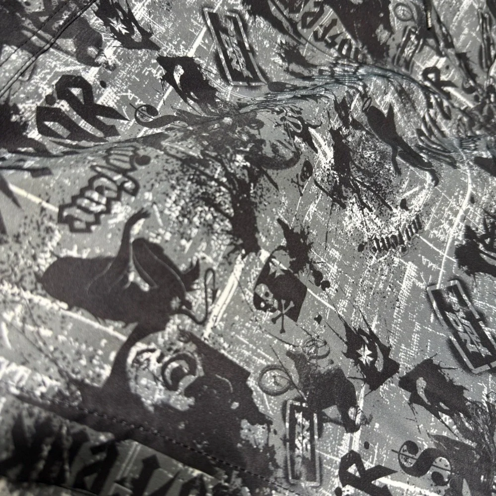 Y2K No Fear Punk Grunge Skull Graphic Board Shorts Size 40